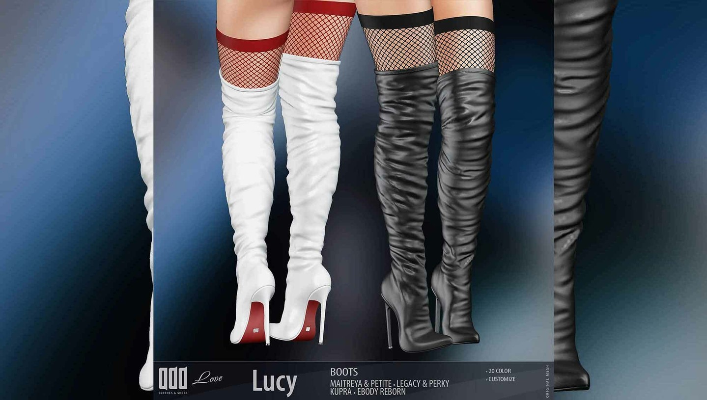 ADD. Lucy Boots – NEW

ADD

New release -  Lucy Boots

Exclusive for this round of Cosmopolitan Event (May 15 - May 29 / 2022)

- 20 color
- customize
- Maitreya + Petite
- Legacy + Perky
- Kupra
- eBODY REBORN

Cosmopolitan Event

 1k Giveaway exclusif YOUTUBE every week !😋

WEBSITETELEPORT

ADD – SHOP

 https://www.youtube.com/watch?v=AcoMEOZPxuY

Social networks, Teleport Shop and Marketplace

⭐ join Discord: https://discord.gg/xmHfRpD

 #ADDsl #bestsecondlife #NewSL #Secondlife #secondlifefashion #SL #slblogging

https://media-sl.com/?p=150313