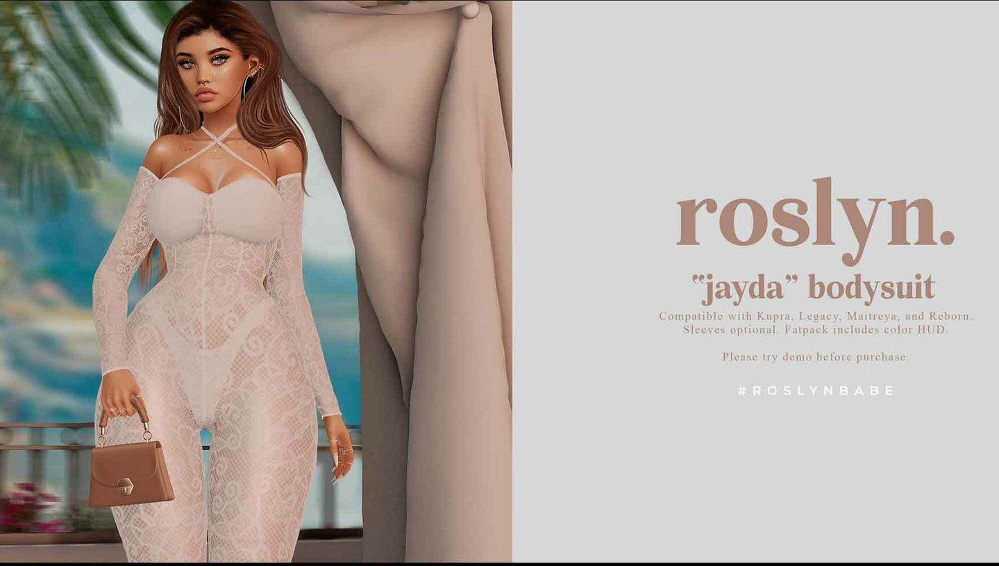 Roslyn. “Jayda” Bodysuit – NEW

Roslyn

roslyn. “Jayda” Bodysuit This sexy bodysuit is now available at the Tres Chic event♥ Jayda comes in 10+ gorgeous colors and is rigged for Kupra, Legacy, Maitreya, and Reborn. Fatpack includes color HUD and 5 bonus colors. Try a demo!

 1k Giveaway exclusif YOUTUBE every week !😋

WEBSITETELEPORT

 Roslyn – SHOP

 https://www.youtube.com/watch?

⭐ join Discord: https://discord.gg/xmHfRpD

 #bestsecondlife #NewSL #Roslyn #Secondlife #secondlifefashion #SL #slblogging

https://media-sl.com/?p=154772