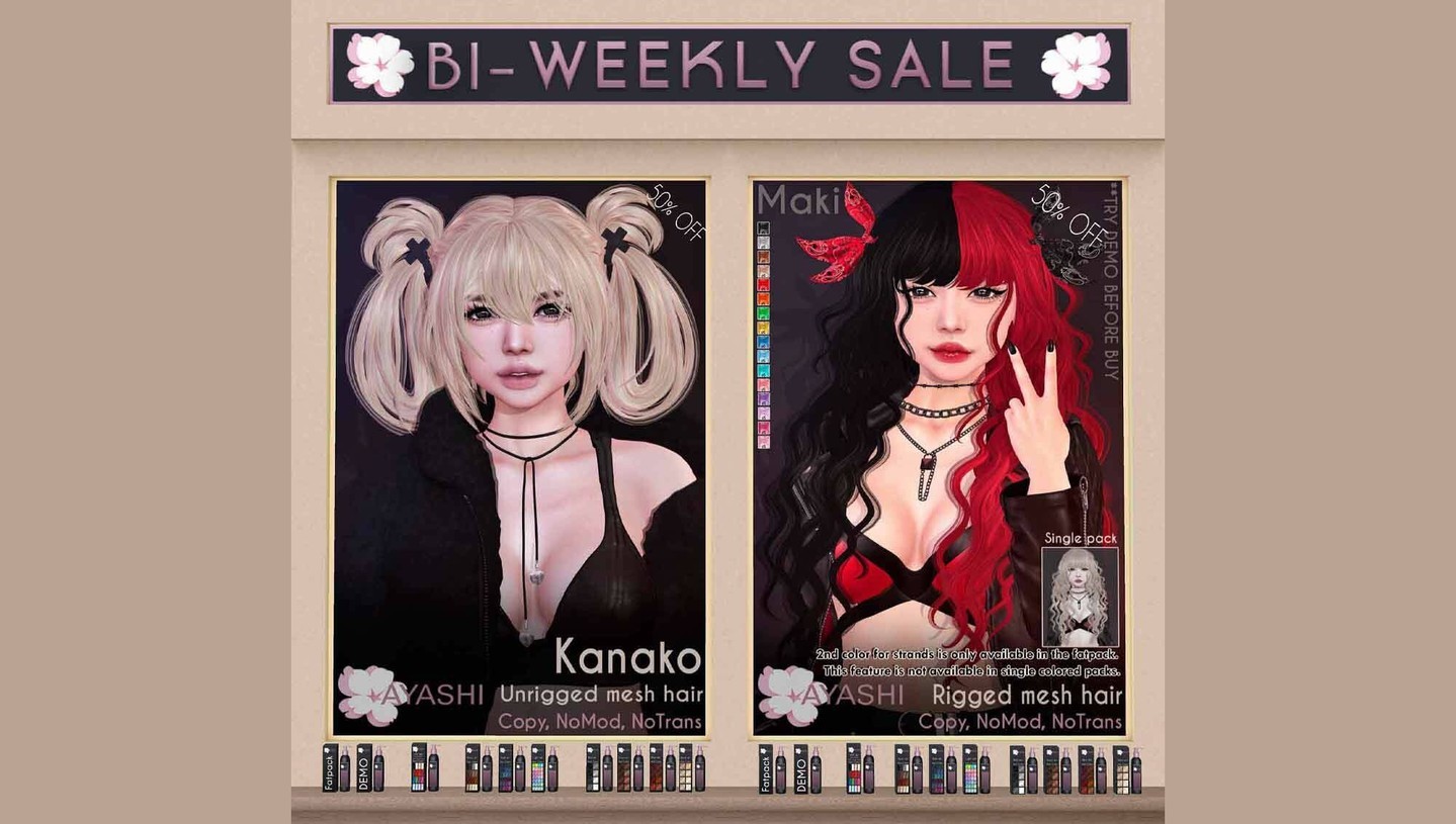 Kanako hair and Maki hair on a Bi-Weekly Sale

Ayashi

 1k Giveaway exclusif YOUTUBE every week !😋

WEBSITETELEPORT

 Ayashi – SHOP

 https://www.youtube.com/watch?v=A308nddhwfA

Social networks, Teleport Shop and Marketplace

⭐ join Discord: https://discord.gg/xmHfRpD

 #Ayashisl #bestsecondlife #NewSL #PromoSL #SaleSL #SaleSL #Secondlife #secondlifefashion #SL #slblogging

https://media-sl.com/?p=155467