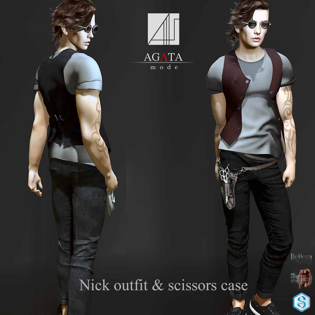 AGATA mode. Nick outfit and scissors case – NEW MEN