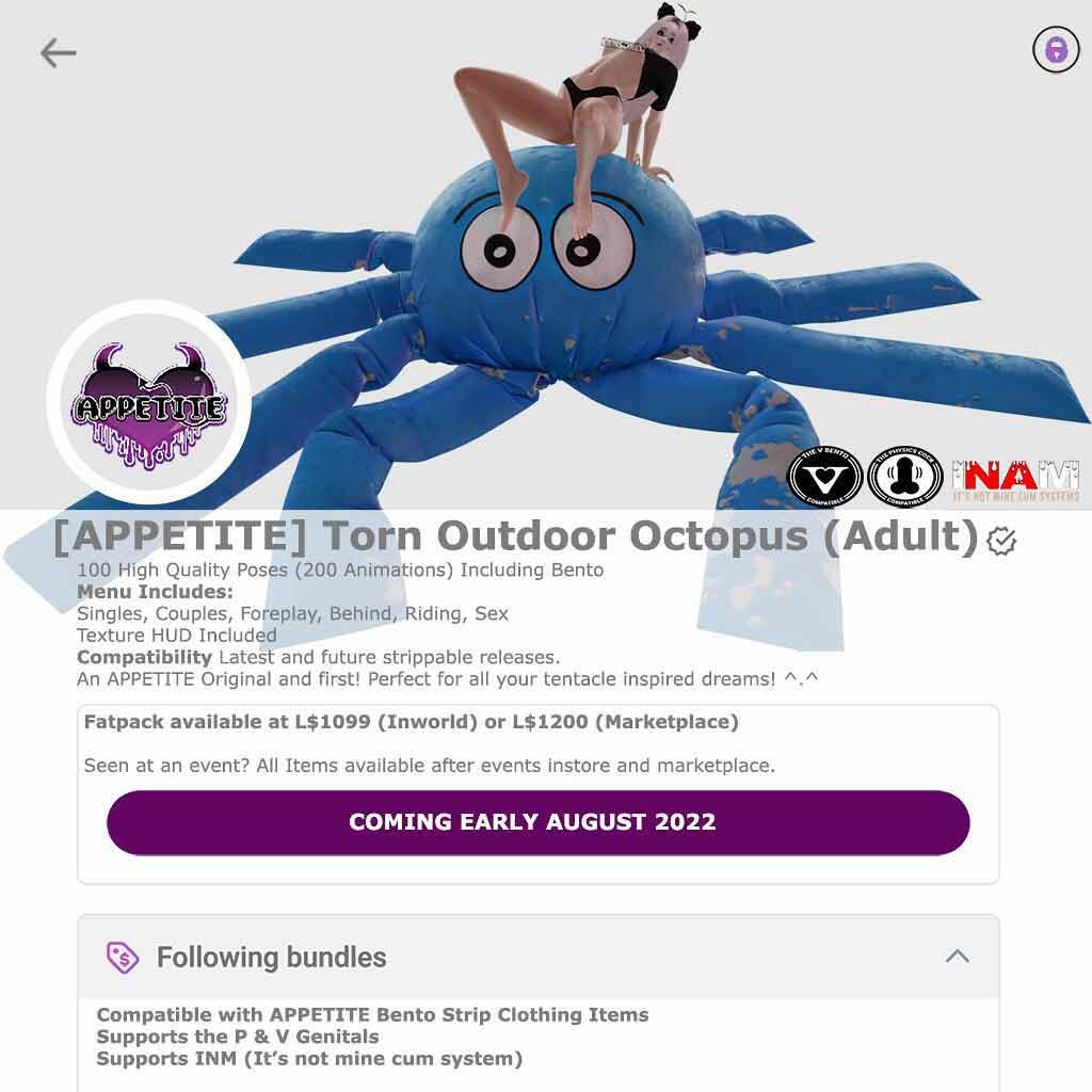 APPETITE. OCTOPUS (Adult) – NEW
