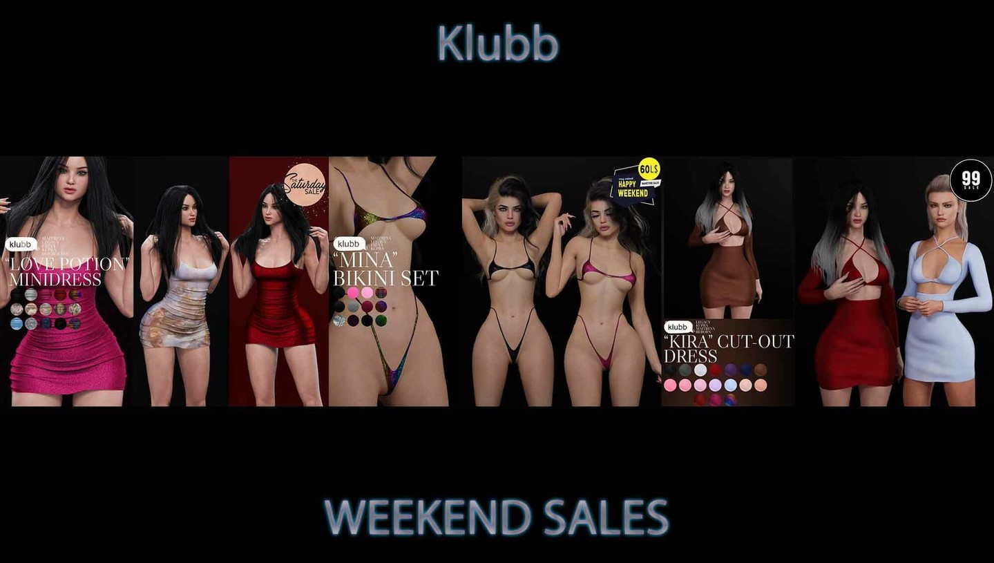 Klubb. Weekend Sale Klubb Mis deze geweldige deals dit weekend niet in de flagship store! De "Mina" Bikini Set is te koop voor de 60L$ Happy Weekend Sale. Het is gemaakt voor Maitreya, Legacy, Freya en Kupra. De mini-jurk "Love Potion" wordt afgeprijsd voor The Saturday Sale. Deze jurk is gemaakt voor Maitreya, Legacy, Freya, Kupra en Hourglass. De ⭐ sluit zich aan bij Discord: https://discord.gg/xmHfRpD ✔️ #Metaverse #bestsecondlife #Klubb #NewSL #Sale #SaleSL #SaleSL #Secondlife #secondlifemode #SL #sblogging

https://media-sl.com/?p=159653
