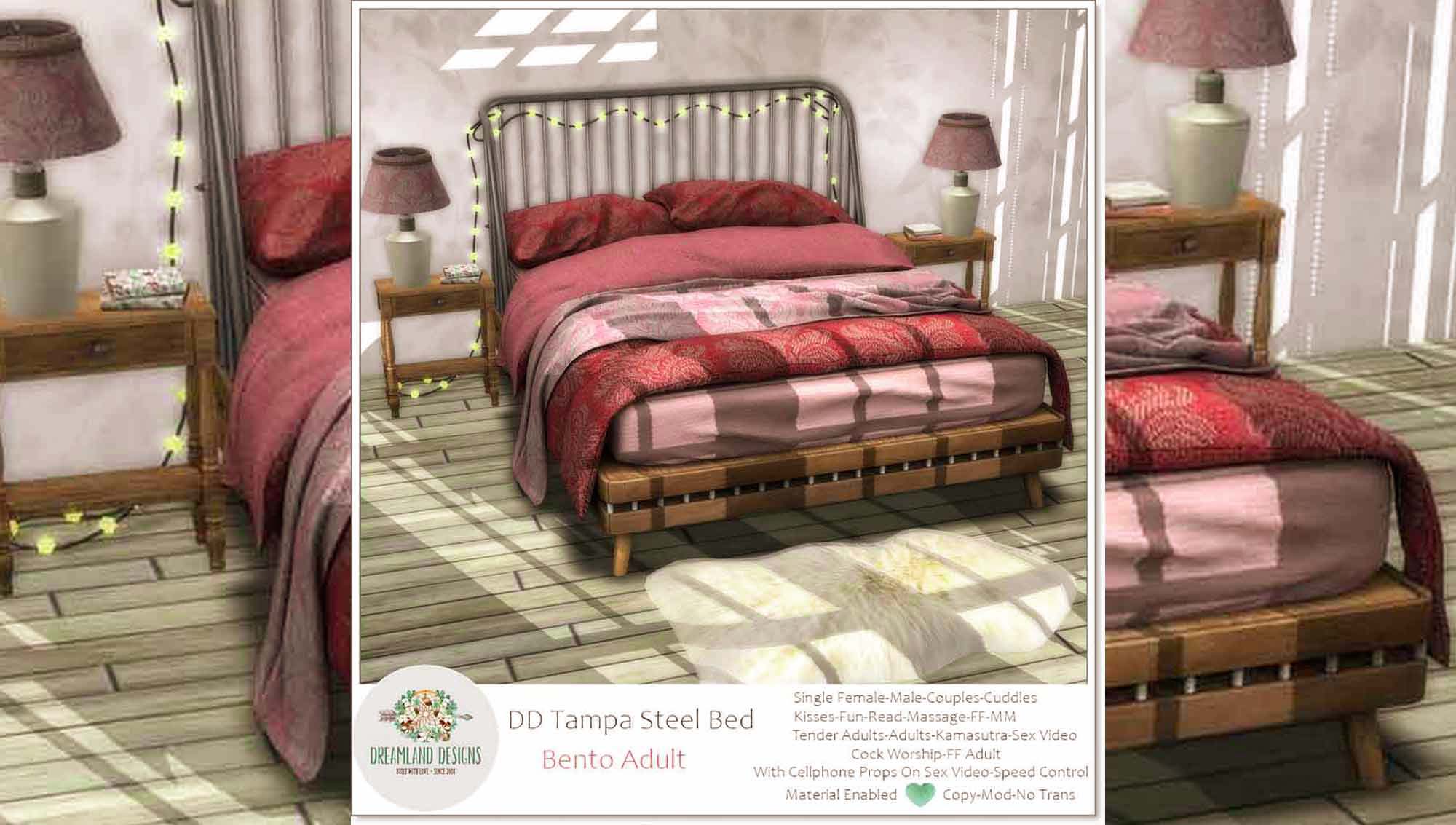 Dreamland Designs. Tampa Steel Bed-Adult Red – SALE ⋆ Media-SL.com ⋆