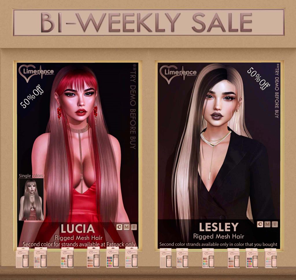 Limerence. Lucia hair and Lesley hair – SALE