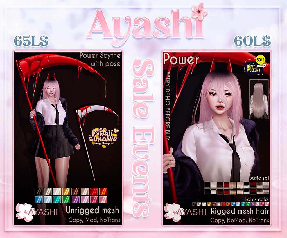 Ayashi. Power hair & Scythe – SALE
