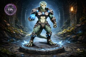 Karlparis Lizard Warrior Mage Fantasy Statue Second Life