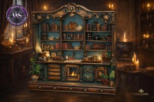 Karlparis Vintage Library Cabinet Decor Second Life