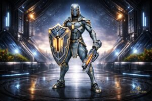 Cybernetic Sentinel Warrior Shield Blaster Second Life