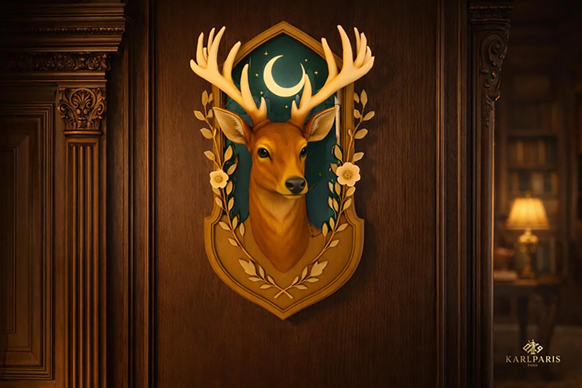 Mystic Lunar Stag Wall Crest 1 Second Life