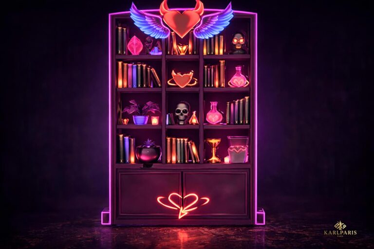 Neon Winged Heart Cabinet 2 Second Life