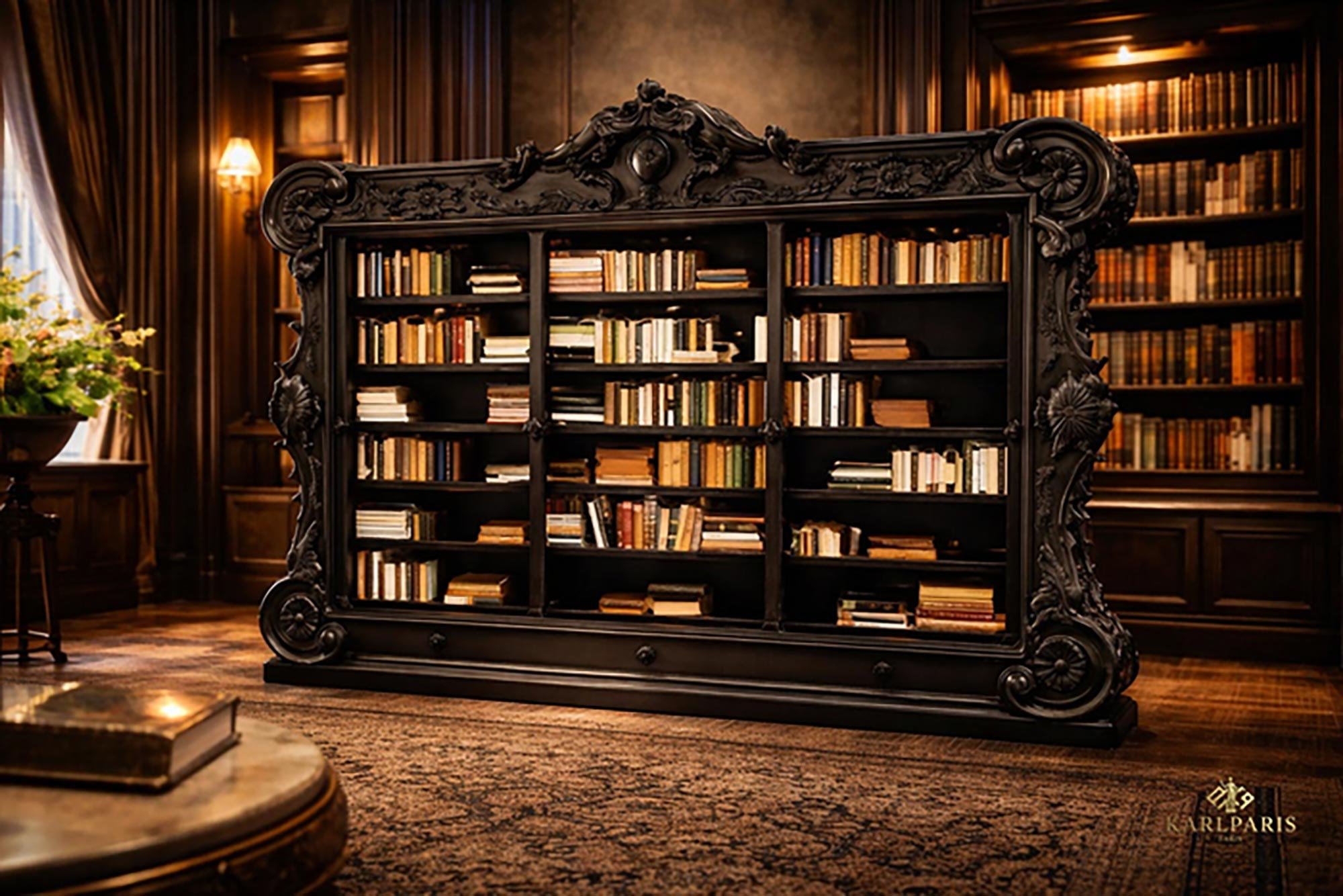 Noir Baroque Wall Library 1 Second Life