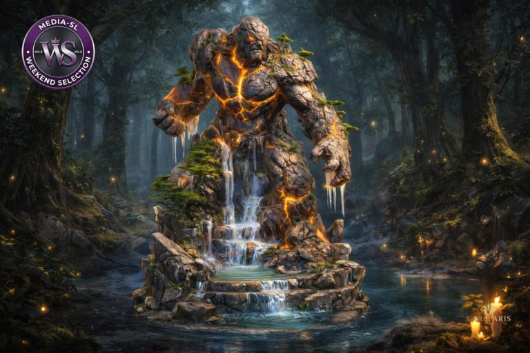 Karlparis Lava Stone Golem Statue Second Life