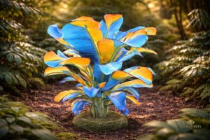 Blue Orange Tropical Plant Second Life