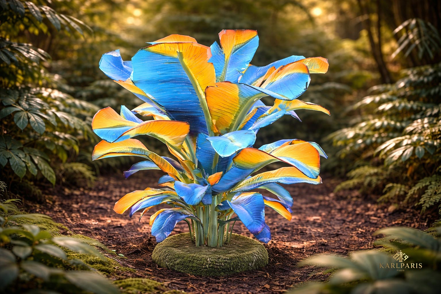 Blue Orange Tropical Plant Second Life