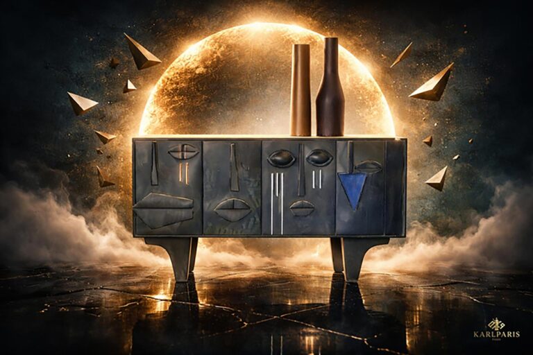 Modern Abstract Face Sideboard 1 Second Life