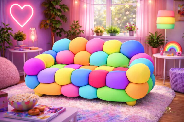 Rainbow Bubble Popart Sofa Second Life