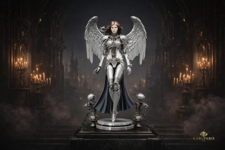 Cyber Angel Warrior Winged Statue Second Life