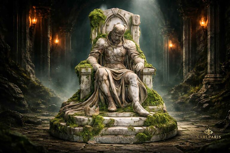 Fallen King Throne Statue 1 Second Life