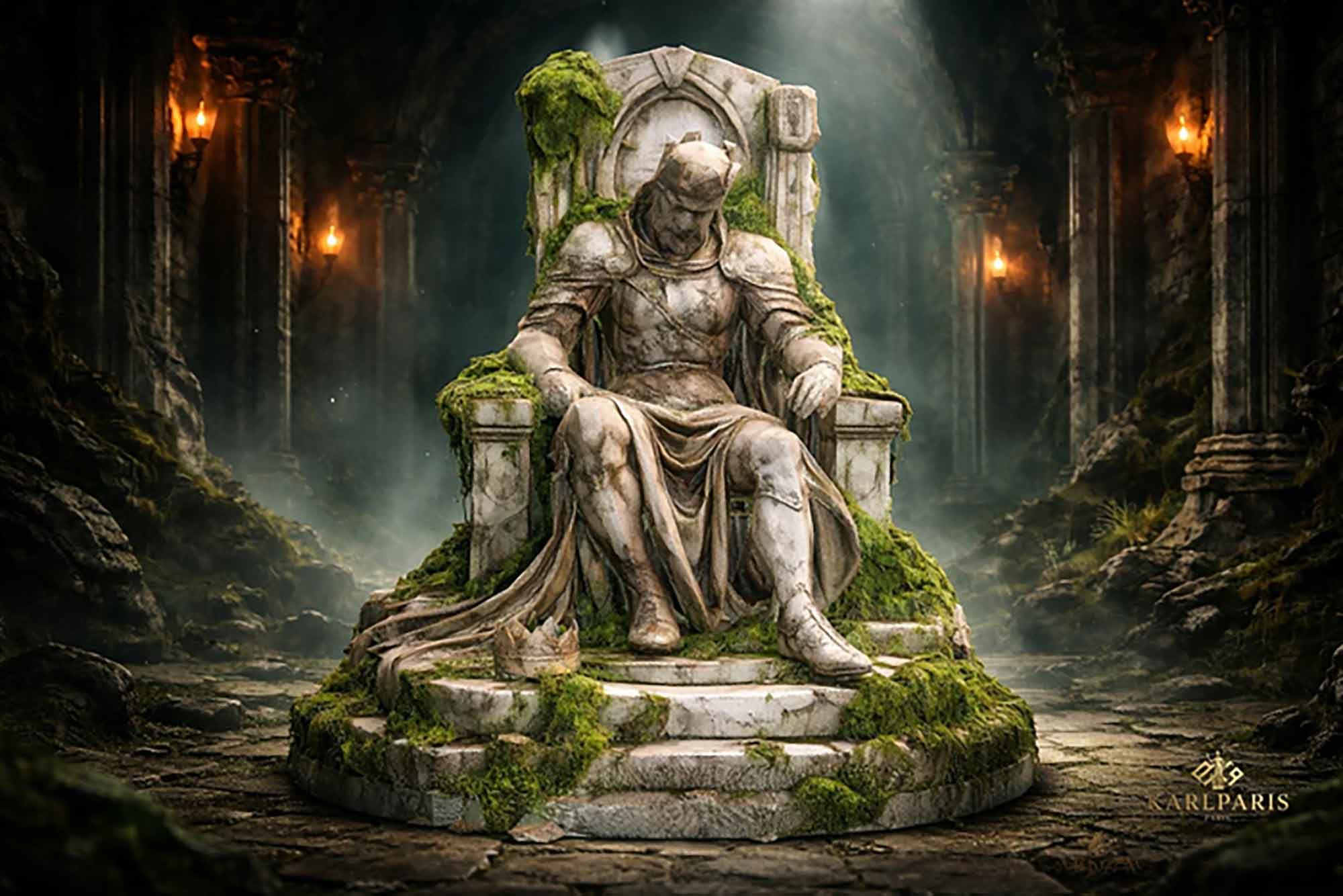Fallen King Throne Statue 1 Second Life