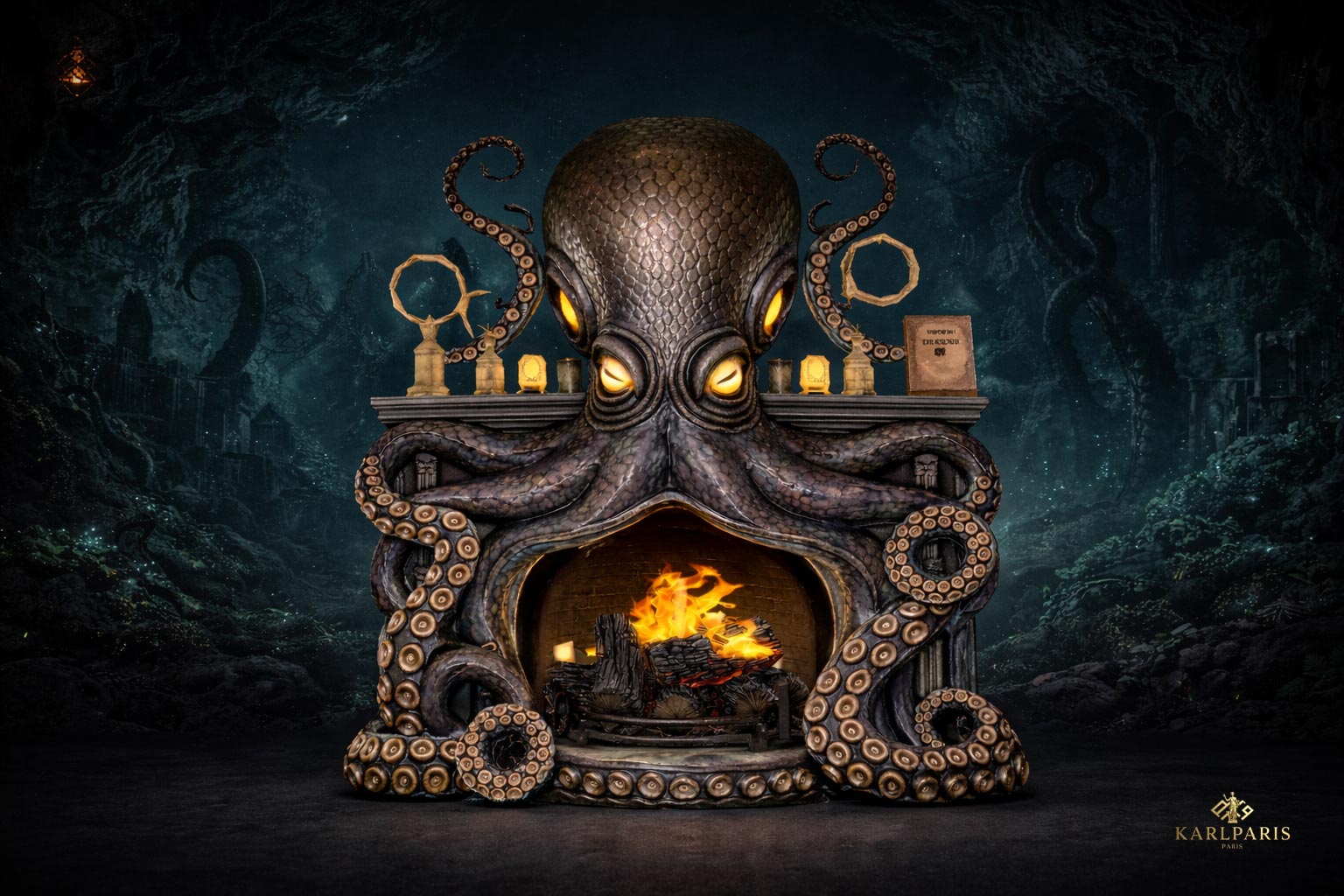Mythic Octopus Fireplace Second Life