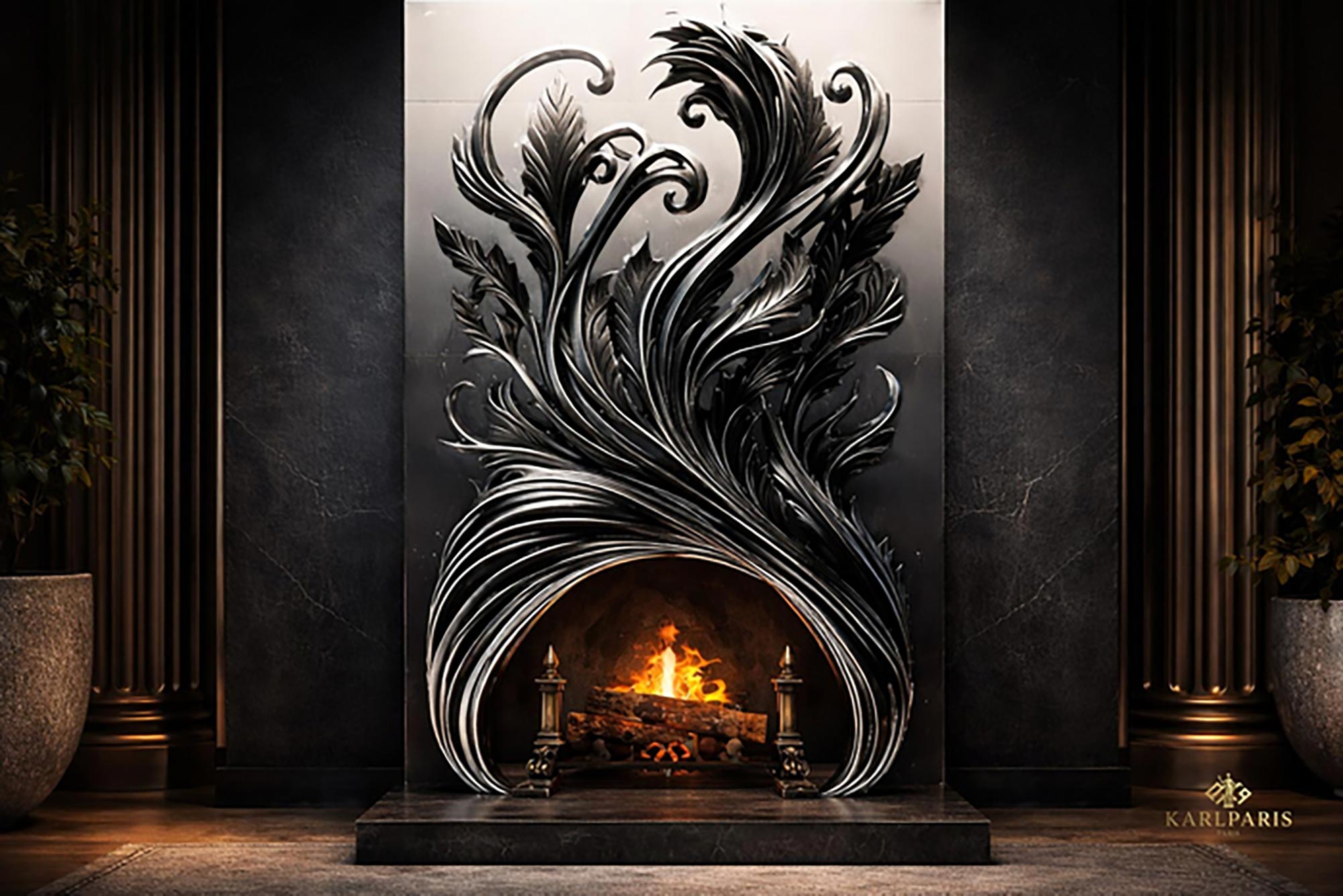 Ornamental Flame Baroque Fireplace Second Life