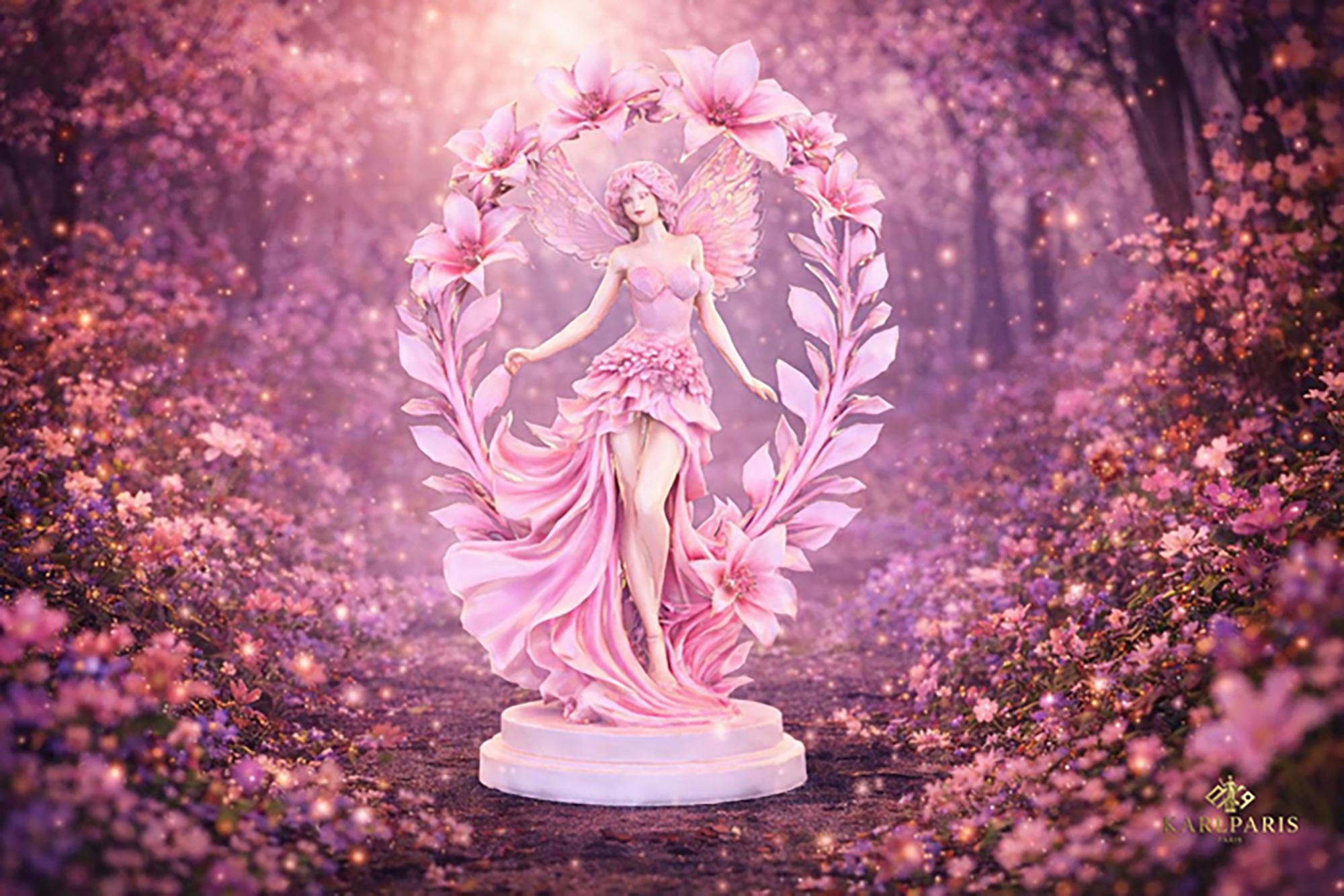 Pink Blossom Fairy Sculpture 1 Second Life