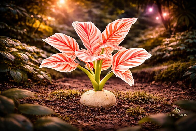 Red White Striped Foliage Plant Second Life