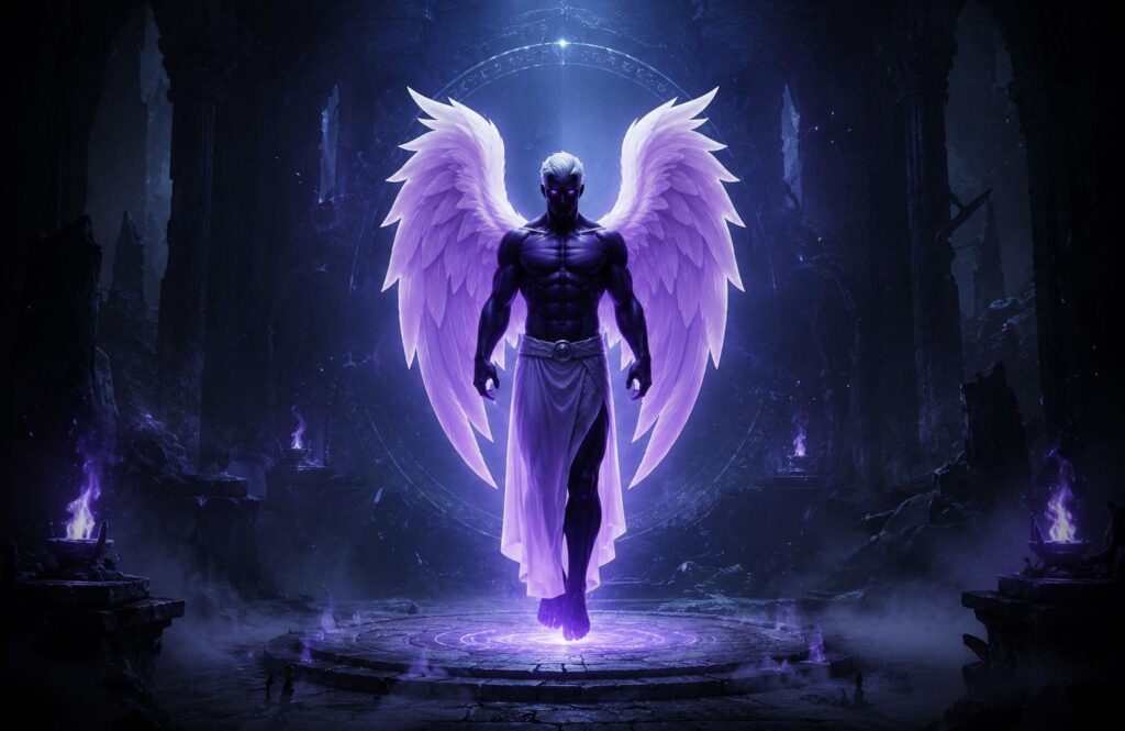 Shadow Angel Artwork – Dark Celestial Guardian Gothic Fantasy Wall Art Second Life