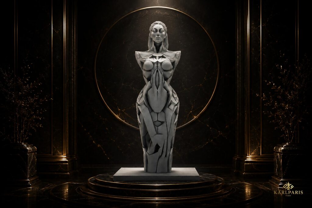 Abstract Gothic Woman Modern Cubist Fantasy Statue Second Life