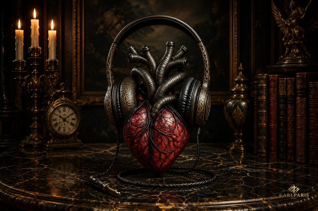 Anatomical Heart Headphones Gothic Music Sculpture Second Life