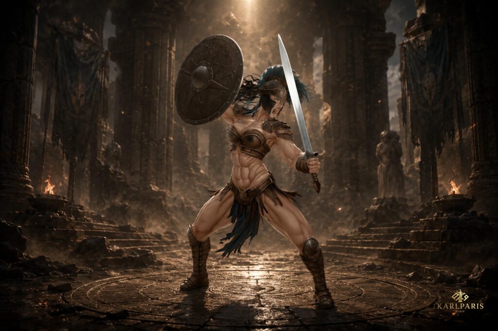 Ancient Warrior Woman Artwork Mythological Gladiator Fantasy Wall Art Second Life