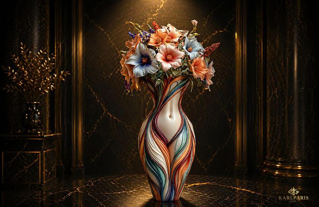 Artistic Female Form Vase Floral Decorative Sculpture Second Life