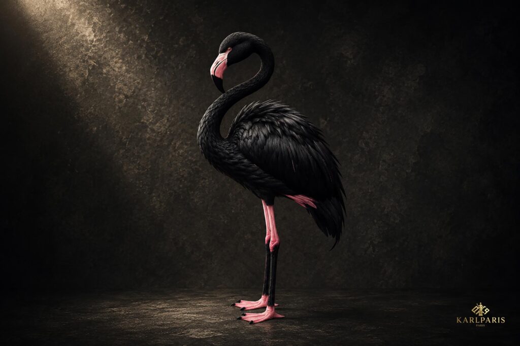 Black Flamingo Artwork Elegant Dark Tropical Bird Wall Art Second Life