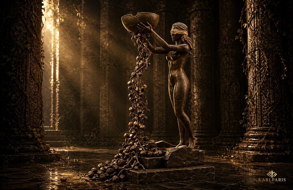 Blindfolded Goddess Ritual Flowing Statue Second Life
