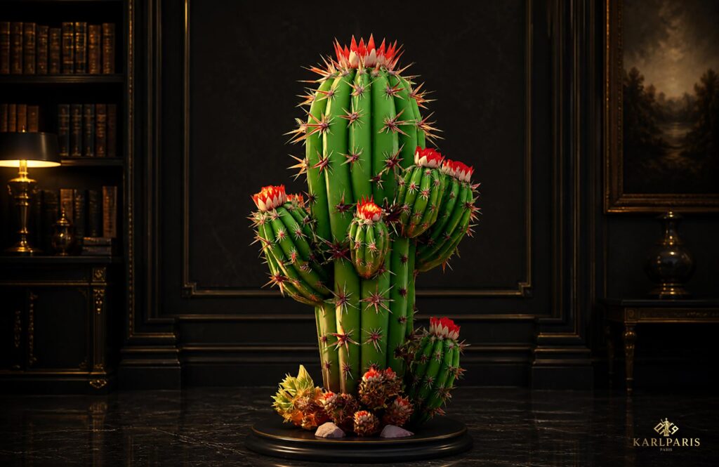 Blooming Desert Cactus Sculpture Vibrant Botanical Art Decor Second Life