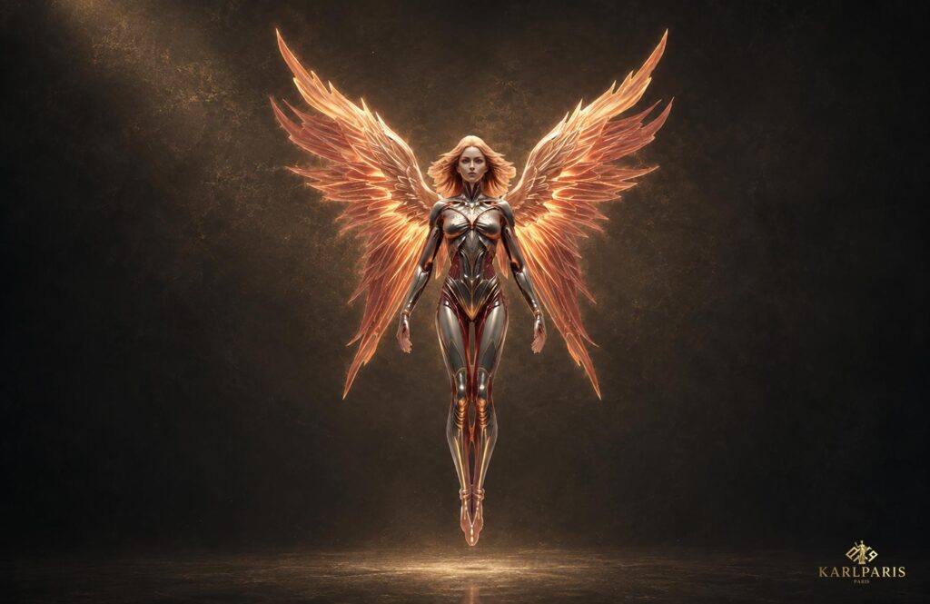 Celestial Angel Warrior Artwork Futuristic Fantasy Winged Guardian Wall Art Second Life
