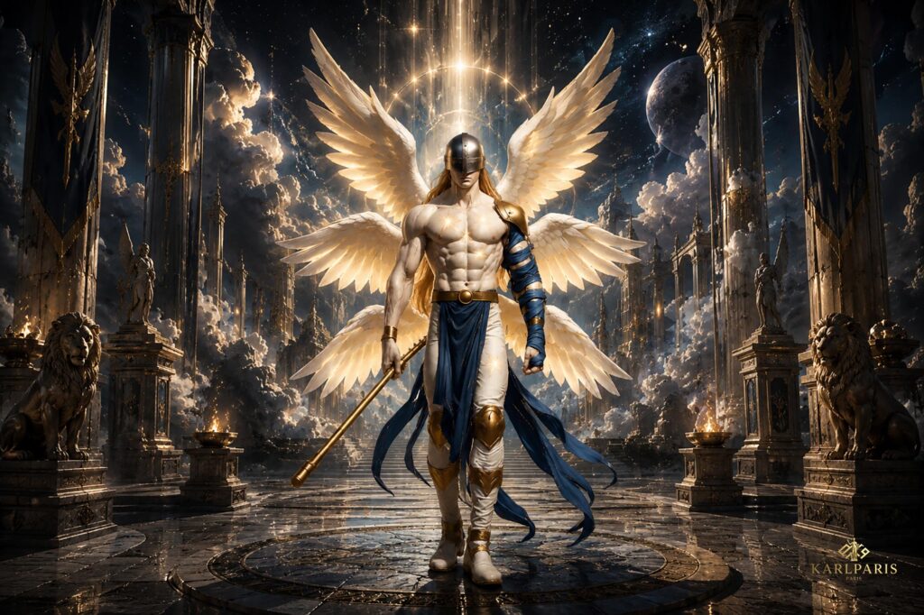 Celestial Angel Warrior Divine Fantasy Guardian Sculpture Second Life