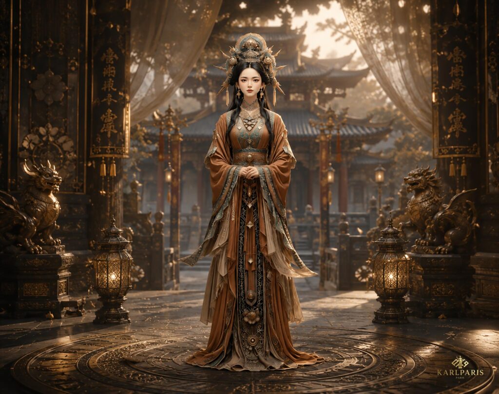Celestial Empress Fantasy Artwork Elegant Asian Queen Sculpture Design Second Life