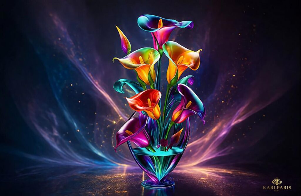Colorful Glass Calla Lily Bouquet Modern Floral Art Second Life