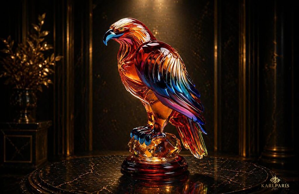 Colorful Glass Eagle Luxury Crystal Sculpture Second Life
