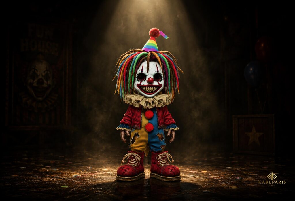 Creepy Evil Clown Doll Artwork Horror Circus Nightmare Fantasy Wall Art Second Life