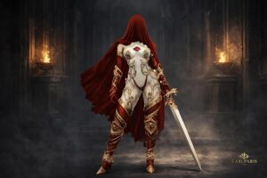 Crimson Veil Female Knight Fantasy Warrior Second Life