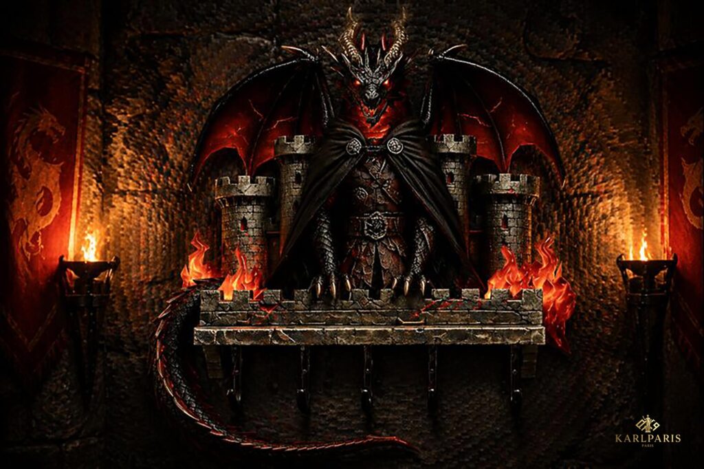 Dark Dragon Castle Throne Fantasy Scene Second Life