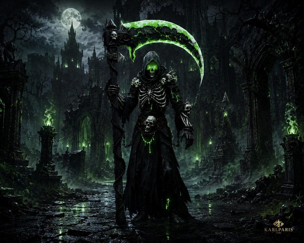 Dark Reaper Necromancer Artwork Gothic Grim Skeleton Fantasy Warrior Design Second Life