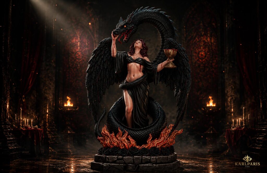 Dark Serpent Goddess Artwork Gothic Fantasy Snake Queen Wall Art Second Life