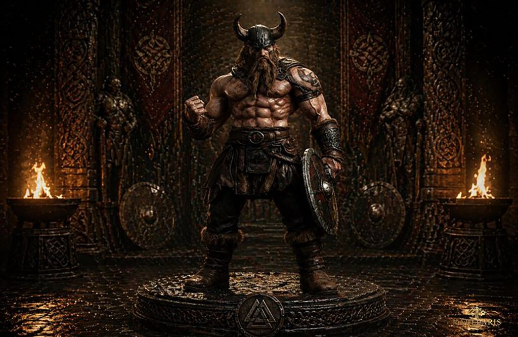 Dark Viking Warrior Statue Nordic Berserker Second Life
