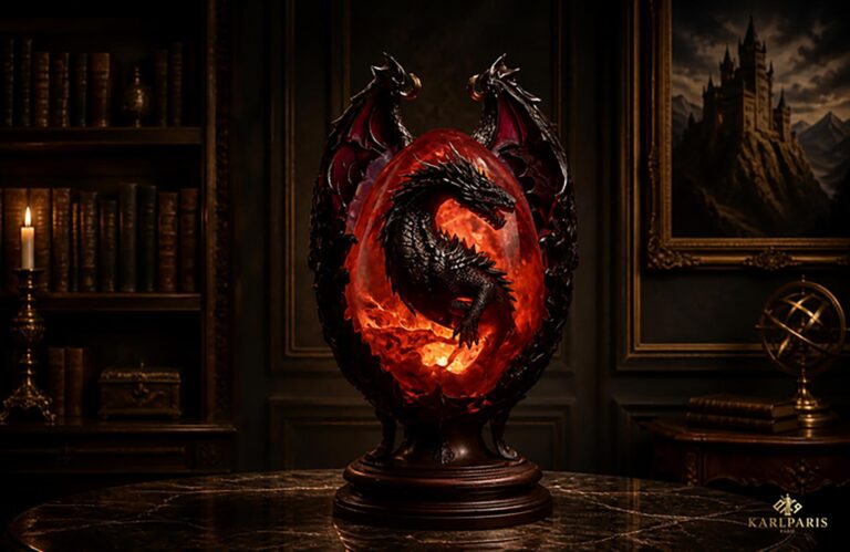 Dragon Egg Sculpture Fiery Fantasy Dragon Glowing Orb 1 Second Life
