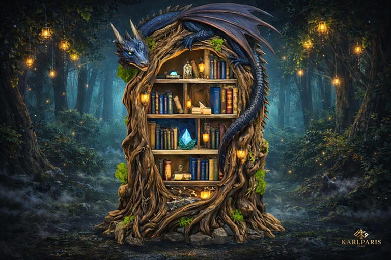 Dragon Library Bookshelf 1 Second Life