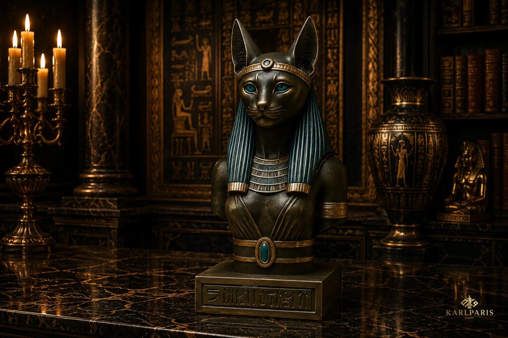 Egyptian Cat Goddess Bastet Mythology Bust Sculpture Second Life
