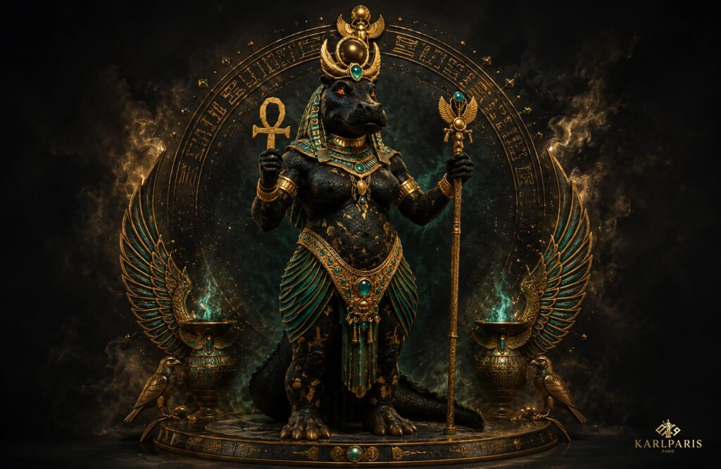 Egyptian Crocodile Goddess Artwork Ancient Mythology Fantasy Queen Design Second Life